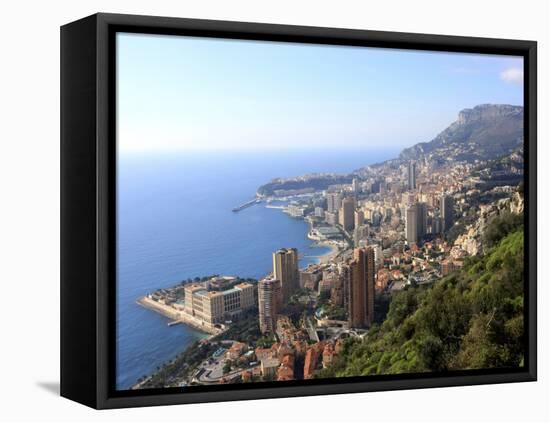 Elevated View over the City, Monte Carlo, Monaco, Cote D'Azur, Mediterranean, Europe-Vincenzo Lombardo-Framed Premier Image Canvas