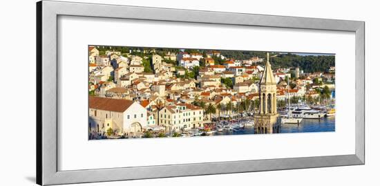 Elevated View over the Picturesque Harbour Town of Hvar, Hvar, Dalmatia, Croatia, Europe-Doug Pearson-Framed Photographic Print