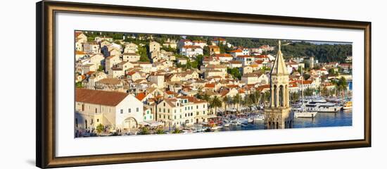 Elevated View over the Picturesque Harbour Town of Hvar, Hvar, Dalmatia, Croatia, Europe-Doug Pearson-Framed Photographic Print