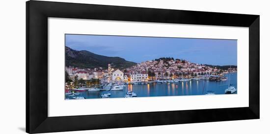 Elevated View over the Picturesque Harbour Town of Hvar, Hvar, Dalmatia, Croatia-Doug Pearson-Framed Photographic Print