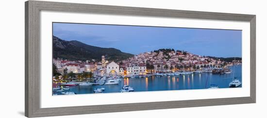 Elevated View over the Picturesque Harbour Town of Hvar, Hvar, Dalmatia, Croatia-Doug Pearson-Framed Photographic Print