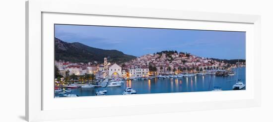 Elevated View over the Picturesque Harbour Town of Hvar, Hvar, Dalmatia, Croatia-Doug Pearson-Framed Photographic Print