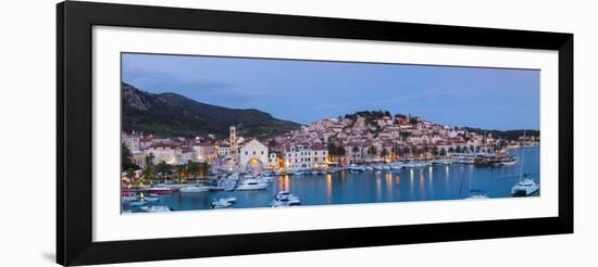 Elevated View over the Picturesque Harbour Town of Hvar, Hvar, Dalmatia, Croatia-Doug Pearson-Framed Photographic Print