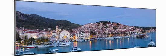 Elevated View over the Picturesque Harbour Town of Hvar, Hvar, Dalmatia, Croatia-Doug Pearson-Mounted Photographic Print