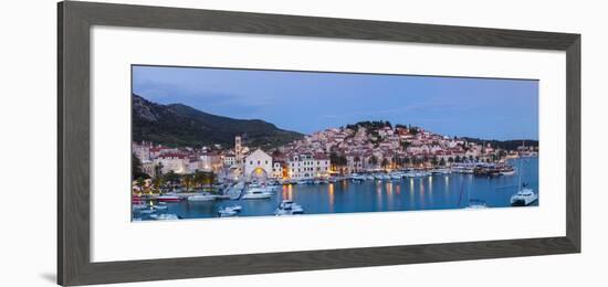 Elevated View over the Picturesque Harbour Town of Hvar, Hvar, Dalmatia, Croatia-Doug Pearson-Framed Photographic Print