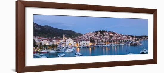 Elevated View over the Picturesque Harbour Town of Hvar, Hvar, Dalmatia, Croatia-Doug Pearson-Framed Photographic Print