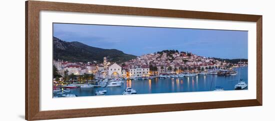 Elevated View over the Picturesque Harbour Town of Hvar, Hvar, Dalmatia, Croatia-Doug Pearson-Framed Photographic Print