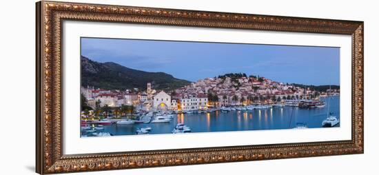 Elevated View over the Picturesque Harbour Town of Hvar, Hvar, Dalmatia, Croatia-Doug Pearson-Framed Photographic Print