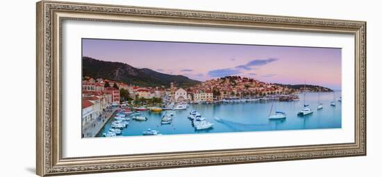 Elevated View over the Picturesque Harbour Town of Hvar, Hvar, Dalmatia, Croatia-Doug Pearson-Framed Photographic Print