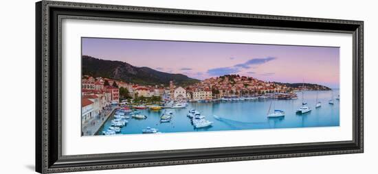 Elevated View over the Picturesque Harbour Town of Hvar, Hvar, Dalmatia, Croatia-Doug Pearson-Framed Photographic Print