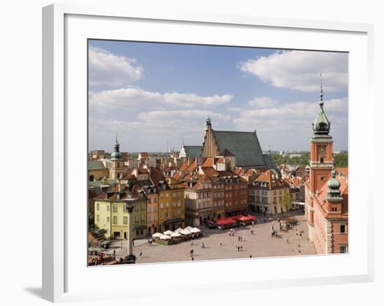 Elevated View Over the Royal Castle and Castle Square, Old Town, Warsaw, Poland-Gavin Hellier-Framed Photographic Print