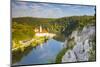 Elevated View over Weltenburg Abbey and the River Danube, Lower Bavaria, Bavaria, Germany-Doug Pearson-Mounted Photographic Print