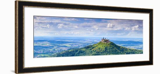 Elevated View Towards Hohenzollern Castle and Sourrounding Countryside, Swabia, Baden Wuerttemberg-Doug Pearson-Framed Photographic Print