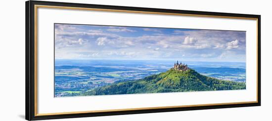 Elevated View Towards Hohenzollern Castle and Sourrounding Countryside, Swabia, Baden Wuerttemberg-Doug Pearson-Framed Photographic Print