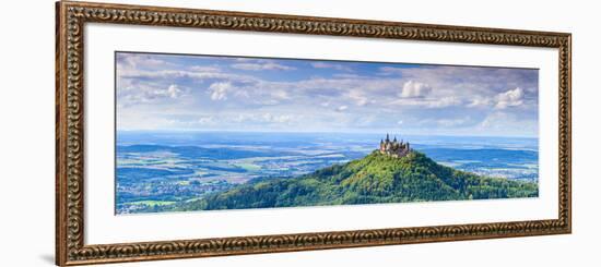 Elevated View Towards Hohenzollern Castle and Sourrounding Countryside, Swabia, Baden Wuerttemberg-Doug Pearson-Framed Photographic Print