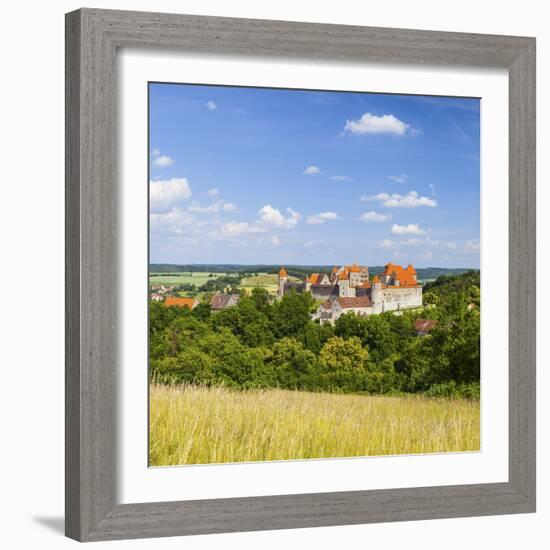 Elevated View Towards the Medieval Harburg Castle, Swabia, Bavaria, Germany-Doug Pearson-Framed Photographic Print