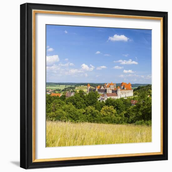 Elevated View Towards the Medieval Harburg Castle, Swabia, Bavaria, Germany-Doug Pearson-Framed Photographic Print