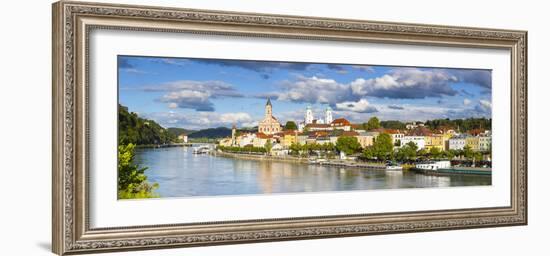 Elevated View Towards the Picturesque City of Passau, Passau, Lower Bavaria, Bavaria, Germany-Doug Pearson-Framed Photographic Print