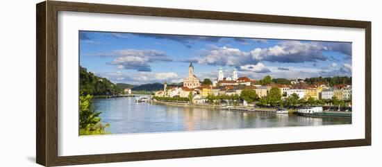 Elevated View Towards the Picturesque City of Passau, Passau, Lower Bavaria, Bavaria, Germany-Doug Pearson-Framed Photographic Print