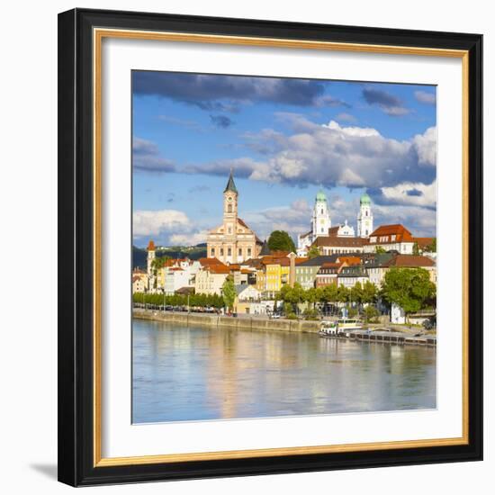 Elevated View Towards the Picturesque City of Passau, Passau, Lower Bavaria, Bavaria, Germany-Doug Pearson-Framed Photographic Print