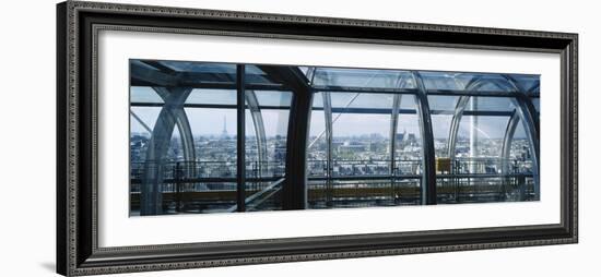 Elevated Walkway in a Museum, Pompidou Centre, Beauborg, Paris, France-null-Framed Photographic Print