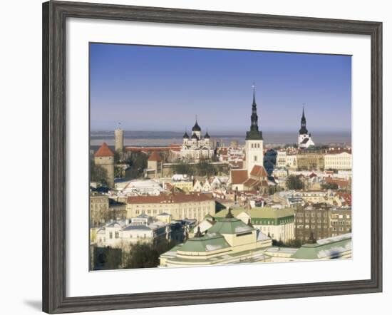 Elevated Winter View Over the Old Town Towards Alexander Nevsky Cathedral, Estonia, Baltic States-Gavin Hellier-Framed Photographic Print