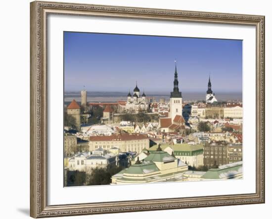 Elevated Winter View Over the Old Town Towards Alexander Nevsky Cathedral, Estonia, Baltic States-Gavin Hellier-Framed Photographic Print