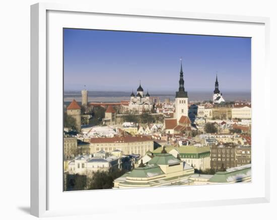 Elevated Winter View Over the Old Town Towards Alexander Nevsky Cathedral, Estonia, Baltic States-Gavin Hellier-Framed Photographic Print