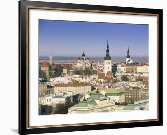 Elevated Winter View Over the Old Town Towards Alexander Nevsky Cathedral, Estonia, Baltic States-Gavin Hellier-Framed Photographic Print