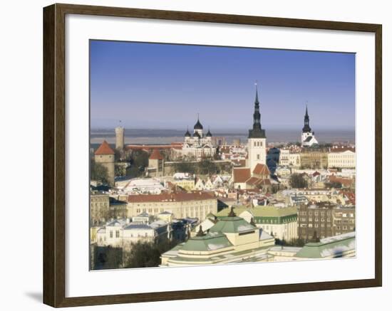 Elevated Winter View Over the Old Town Towards Alexander Nevsky Cathedral, Estonia, Baltic States-Gavin Hellier-Framed Photographic Print