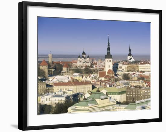 Elevated Winter View Over the Old Town Towards Alexander Nevsky Cathedral, Estonia, Baltic States-Gavin Hellier-Framed Photographic Print