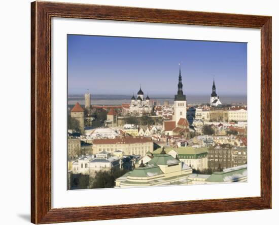 Elevated Winter View Over the Old Town Towards Alexander Nevsky Cathedral, Estonia, Baltic States-Gavin Hellier-Framed Photographic Print
