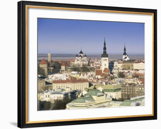 Elevated Winter View Over the Old Town Towards Alexander Nevsky Cathedral, Estonia, Baltic States-Gavin Hellier-Framed Photographic Print