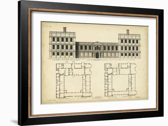 Elevation and Plan for Castle Abby-Campbell-Framed Art Print