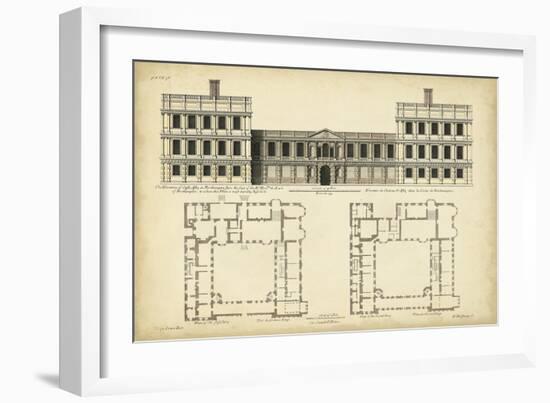 Elevation and Plan for Castle Abby-Campbell-Framed Art Print