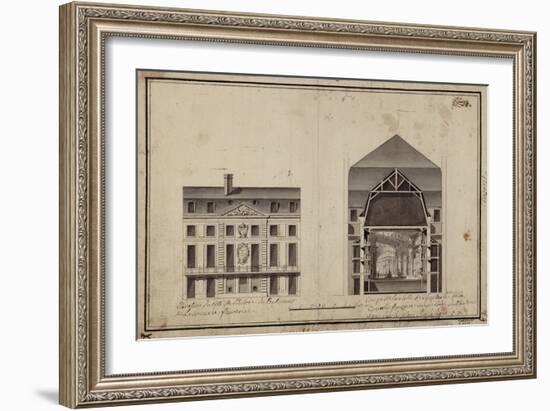 Elevation and Section View of the Comedie-Française, Rue De L'Ancienne Comedie, Paris-Dumont-Framed Giclee Print