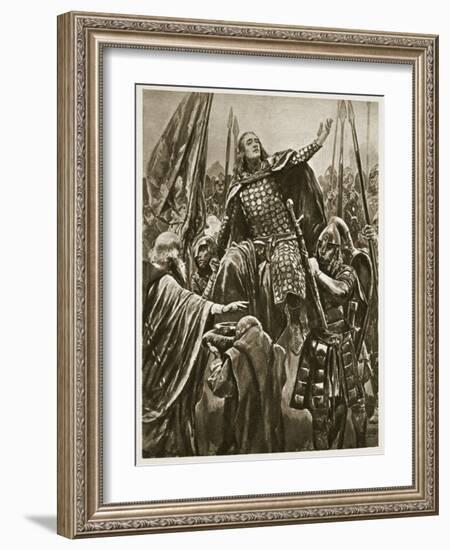 Elevation of Edward the Elder at Coronation at Kingston-On-Thames, 'The Illustrated London News'-Richard Caton Woodville-Framed Giclee Print