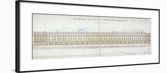 Elevation of Proposed Houses in Victoria Street, Westminster, London, C1845-Tyler-Framed Giclee Print