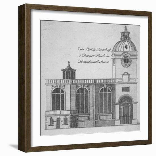 Elevation of the Church of St Benet Fink, City of London, 1760-null-Framed Giclee Print