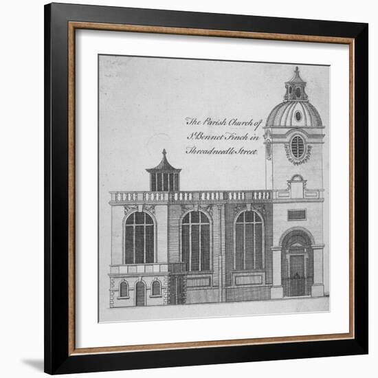 Elevation of the Church of St Benet Fink, City of London, 1760-null-Framed Giclee Print