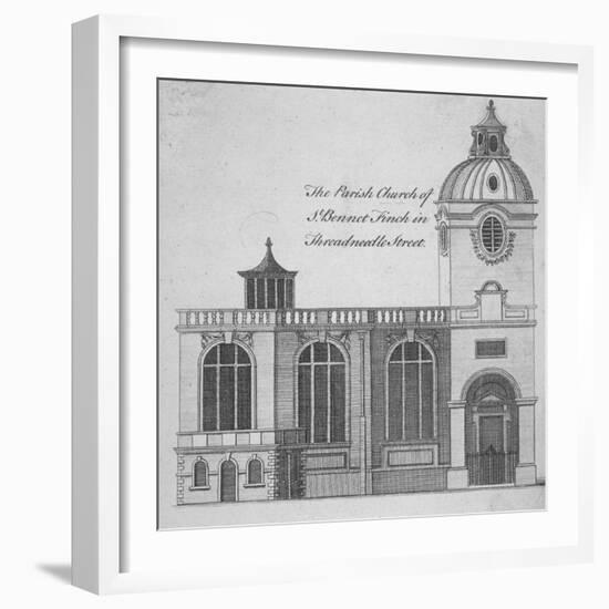 Elevation of the Church of St Benet Fink, City of London, 1760-null-Framed Giclee Print