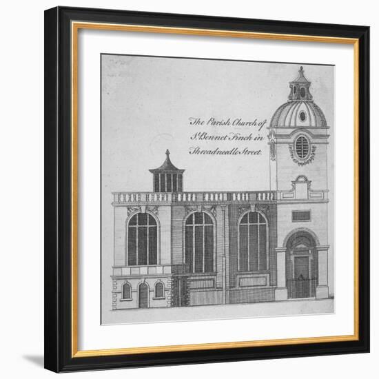 Elevation of the Church of St Benet Fink, City of London, 1760-null-Framed Giclee Print