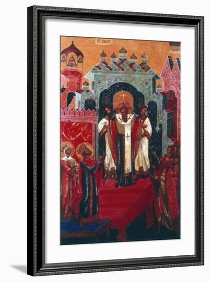 Elevation of the Cross During a Russian Orthodox Service, 19th Century-null-Framed Giclee Print