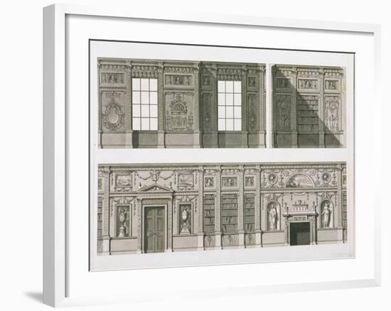 Elevation of the Library at Syon House, circa 1760-69-Robert Adam-Framed Giclee Print