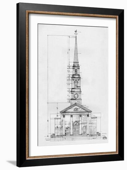 Elevation, the Village Chapel, Pinehurst, North Carolina, 1926-null-Framed Giclee Print