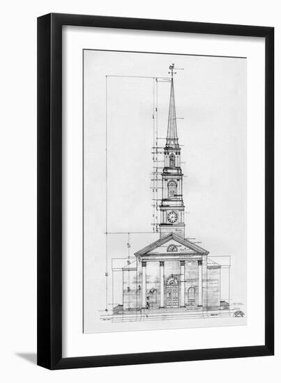 Elevation, the Village Chapel, Pinehurst, North Carolina, 1926-null-Framed Giclee Print