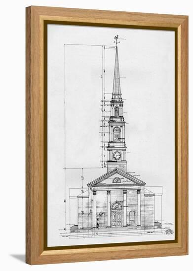 Elevation, the Village Chapel, Pinehurst, North Carolina, 1926-null-Framed Premier Image Canvas