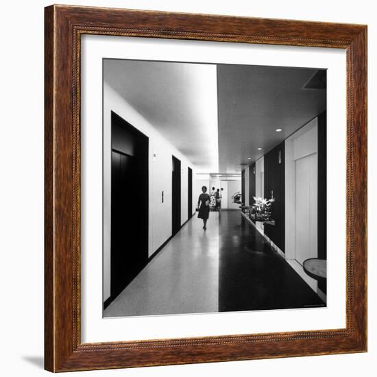 Elevator Bank in the New Time and Life Building-Andreas Feininger-Framed Photographic Print