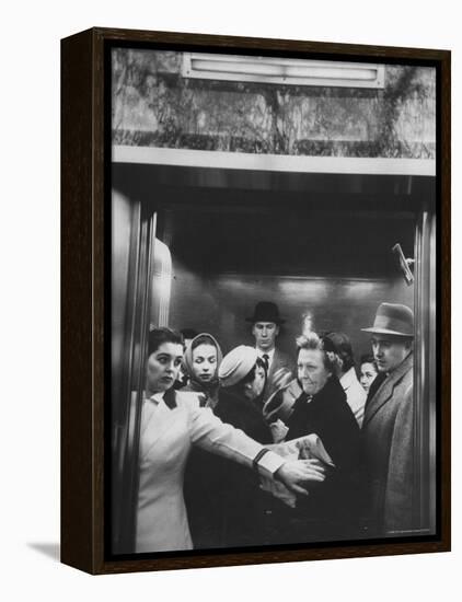 Elevator in a Madison Avenue High Rise Office Building-Walter Sanders-Framed Premier Image Canvas