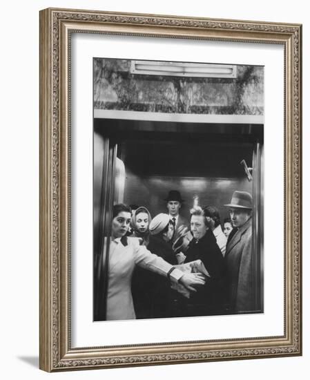 Elevator in a Madison Avenue High Rise Office Building-Walter Sanders-Framed Photographic Print